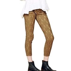 Free People Jacquard Textured Jeans